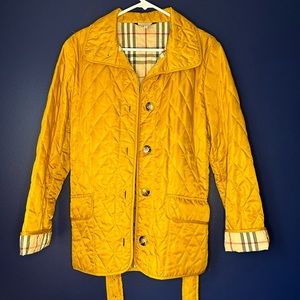 EUC Burberry London Quilted Coat with Tie Waist Size Medium
